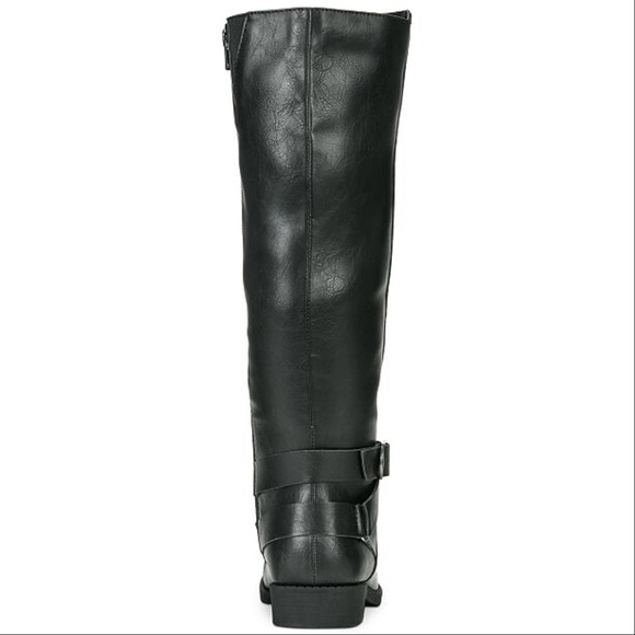 Stylish Flat Buckled Ankle Knee High Riding Boots - Picture 4 of 5